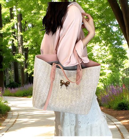 Fashionable commuter rattan tote bag - Image 4